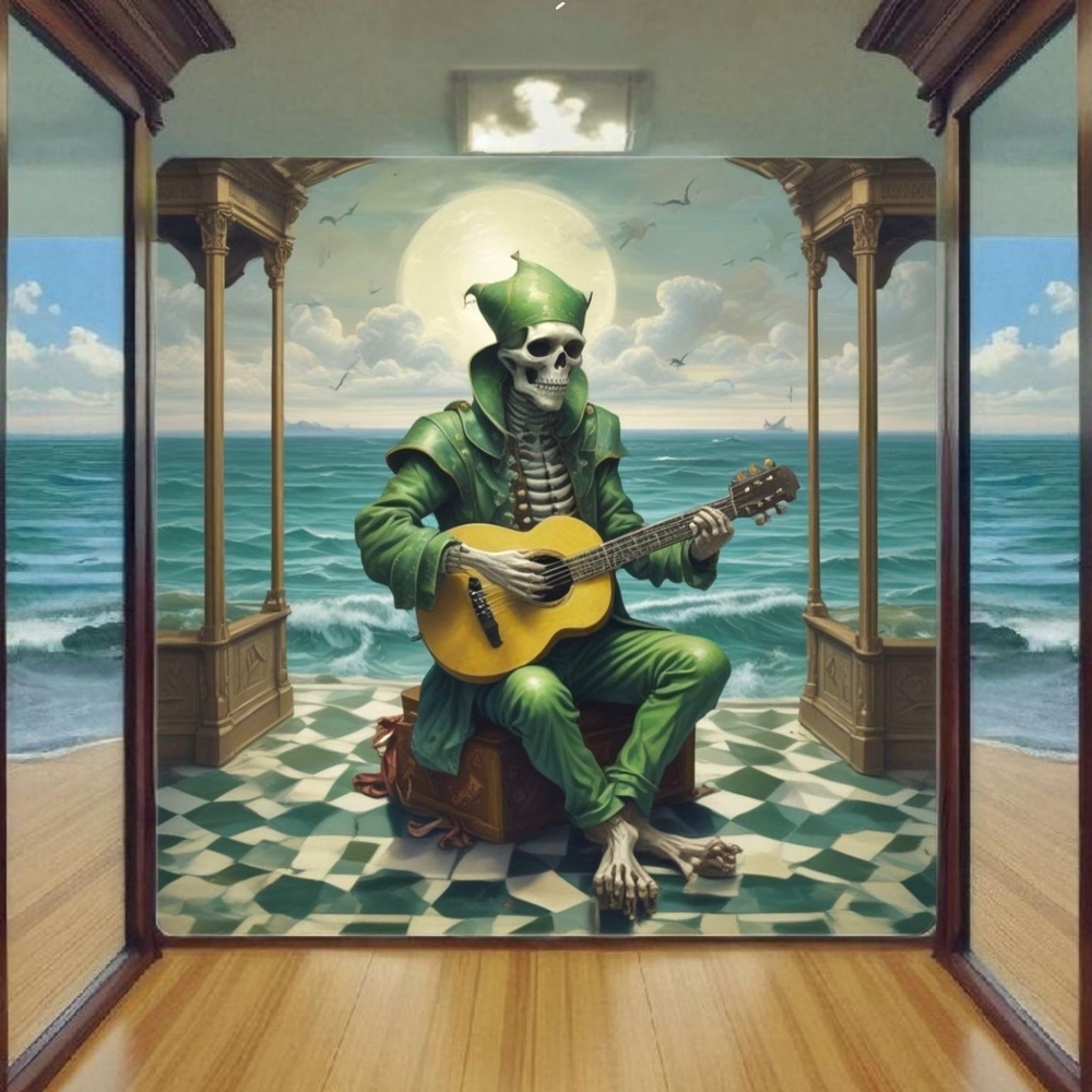 Skeleton Playing Guitar Print